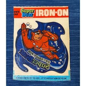 Vintage 1980's Post Cereal Sugar Crisp SUPER BEAR Iron on Patch 76B